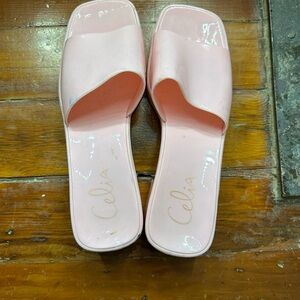 CeliaB Women's Pink Slide Sandals